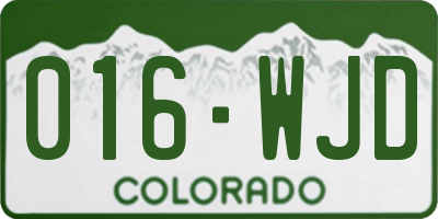 CO license plate 016WJD