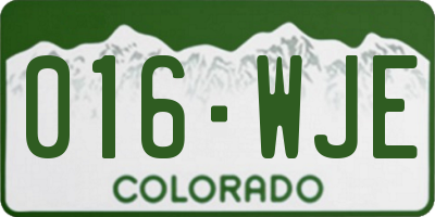 CO license plate 016WJE