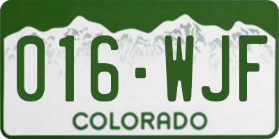 CO license plate 016WJF