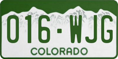 CO license plate 016WJG