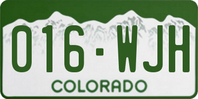 CO license plate 016WJH