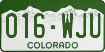CO license plate 016WJU
