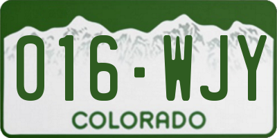 CO license plate 016WJY