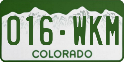 CO license plate 016WKM