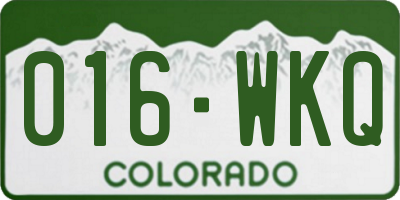 CO license plate 016WKQ