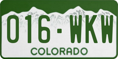CO license plate 016WKW