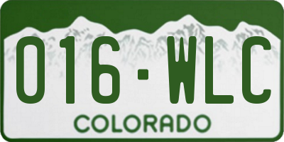 CO license plate 016WLC