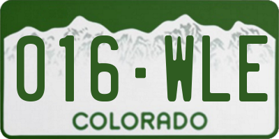 CO license plate 016WLE