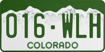 CO license plate 016WLH