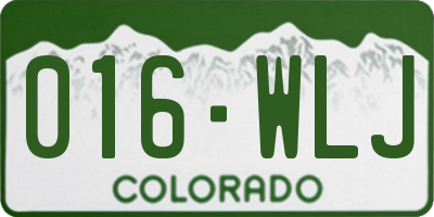 CO license plate 016WLJ