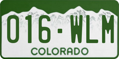 CO license plate 016WLM