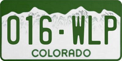 CO license plate 016WLP