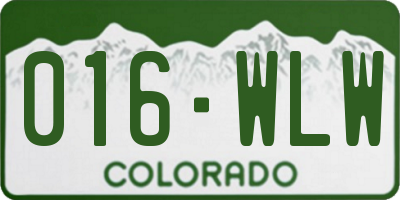 CO license plate 016WLW
