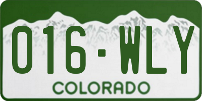 CO license plate 016WLY