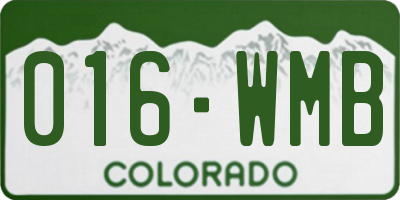 CO license plate 016WMB