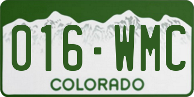 CO license plate 016WMC