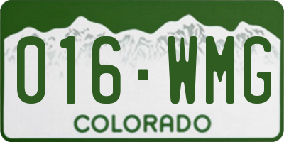 CO license plate 016WMG