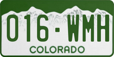 CO license plate 016WMH