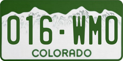 CO license plate 016WMO