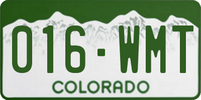 CO license plate 016WMT