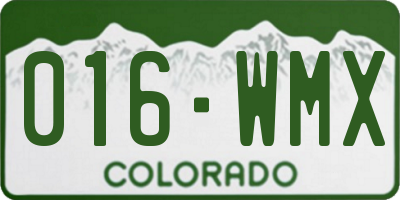 CO license plate 016WMX