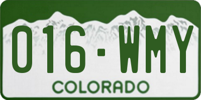 CO license plate 016WMY