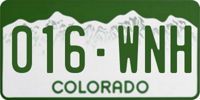 CO license plate 016WNH