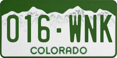CO license plate 016WNK