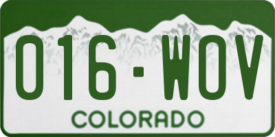 CO license plate 016WOV