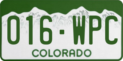 CO license plate 016WPC