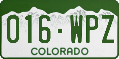 CO license plate 016WPZ