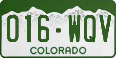 CO license plate 016WQV