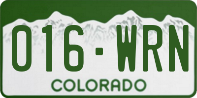 CO license plate 016WRN