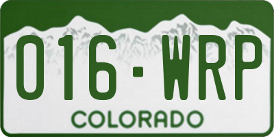 CO license plate 016WRP