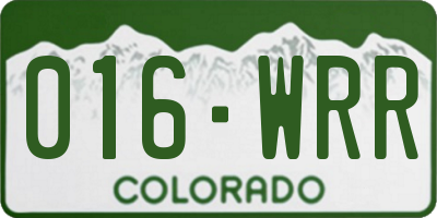 CO license plate 016WRR