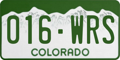 CO license plate 016WRS