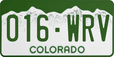 CO license plate 016WRV