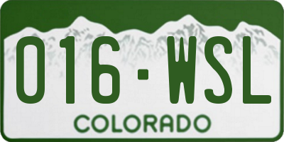CO license plate 016WSL