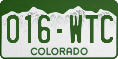 CO license plate 016WTC