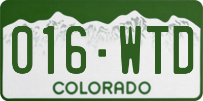 CO license plate 016WTD