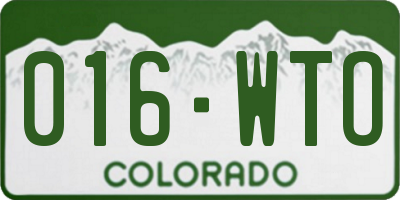CO license plate 016WTO
