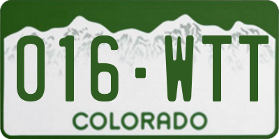 CO license plate 016WTT