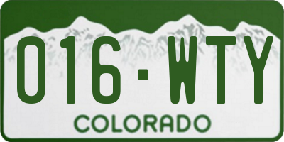 CO license plate 016WTY