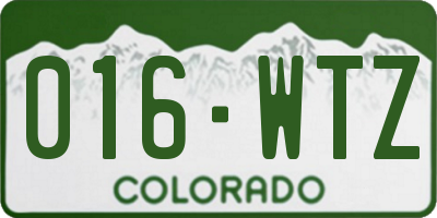 CO license plate 016WTZ