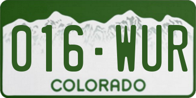 CO license plate 016WUR