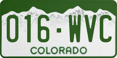 CO license plate 016WVC