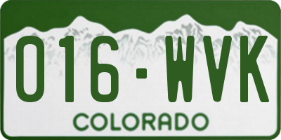 CO license plate 016WVK