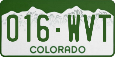 CO license plate 016WVT