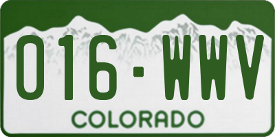 CO license plate 016WWV