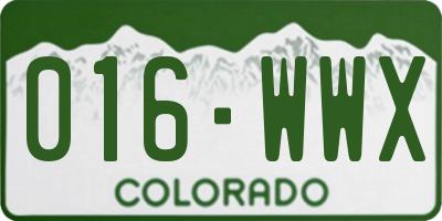 CO license plate 016WWX